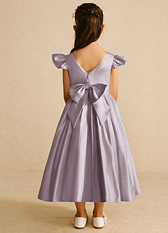 Azazie Violeta Flower Girl Dresses Dusk Ball-Gown Bow Matte Satin Dress image2