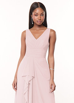 Azazie Julianna Brautjungfernkleider A-Linie Chiffon Kleid Zartrosa image5