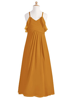 Azazie Dakota A-Line Off the Shoulder Chiffon Floor-Length Junior Bridesmaid Dress image9