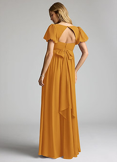 Azazie Madisynn Zwangerschaps Bruidsmeisjekleding Boog Chiffon Vloerlengte Jurk image2