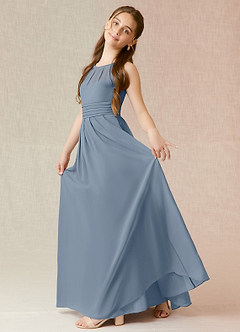 Azazie Bibiane Junior Twilight A-Line Pleated Chiffon Dress image3