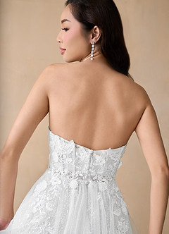 Azazie Seradine Wedding Dresses Diamond White A-Line Off the Shoulder Beading Dress image8