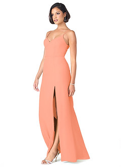 Azazie Blink laatste Uitverkoop Jurk van Chiffon met Kolom V-hals Zonsondergang image3