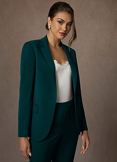 front Kennedy Pine Structured Stretch Pants Suit