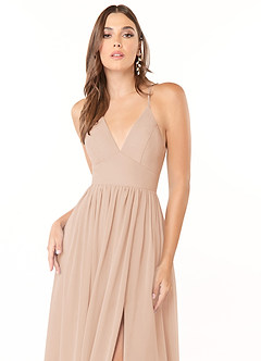 Azazie Aaida Bridesmaid Dresses English Rose A-Line Corset Chiffon Dress image6