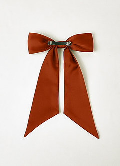 front Matching Color Stretch Satin Bow Hair Clip