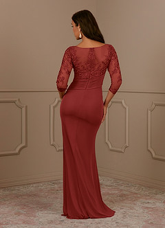Azazie Fatemah Mother of the Bride Dresses Rust Mermaid Scoop Lace Lace Dress image4