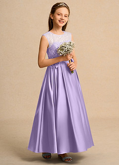 Azazie Candy Girl Flower Girl Klänningar Klä Balklänning i Matt satäng Rosett image5