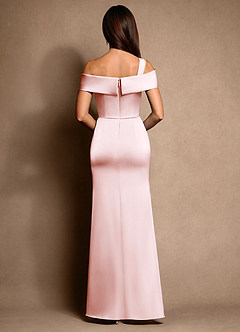 Azazie Altonia Moeder van de bruid jurken Zeemeermin Jurk van Stretch Satijn Off the Shoulder Blozend Roze image3