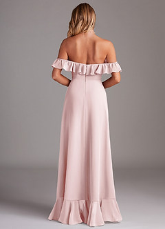 Azazie Lyra Bridesmaid Dresses Blushing Pink A-Line Chiffon Convertible Dress image7