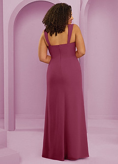 Barbie ♥ Azazie 신부 들러리 드레스 크리스탈 리본 스쿱넥 쉬폰 머메이드 드레스 image7