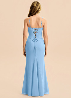 Azazie Sorrel Junior Powder Blue Mermaid Pleated Chiffon Dress image7
