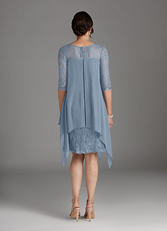 Azazie Flo Kleider für die Brautmutter A-Linie Spitze Chiffon Kleid Staubblau image4