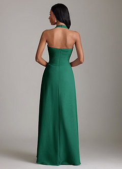 Azazie Clarisa Bridesmaid Dresses Emerald A-Line Pleated Chiffon Dress image2