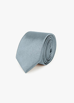 front Metallic Satin Skinny Tie
