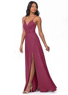 Azazie Everleigh Bridesmaid Dresses Mulberry A-Line Sweetheart Pleated Chiffon Dress image6