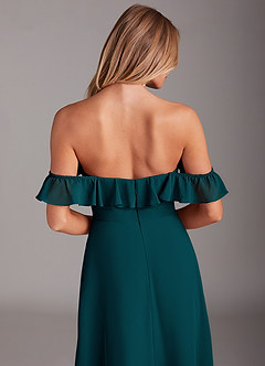 Azazie Lyra Bridesmaid Dresses Pine A-Line Chiffon Convertible Dress image8