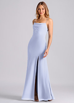 Azazie Grata Brudtärnklänningar Klä av Sjöjungfru i Chiffong Plisserad Lavendel image5