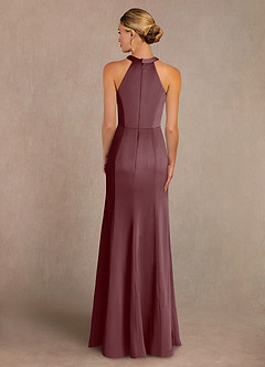 Azazie Tyra Mother of the Bride Dresses Sangria Mermaid Lace Stretch Satin Dress image3