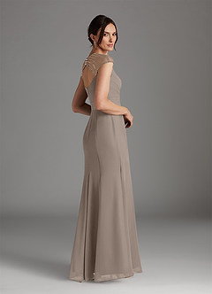 Azazie Blanchett Mother of the Bride Dresses Taupe Mermaid Sequins Chiffon Dress image3