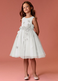 Barbie ♥ Azazie Flower Girl Dresses Diamond White Dress image5