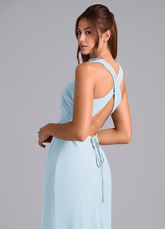 Azazie Evadne Bridesmaid Dresses Sky Blue A-Line Pleated Chiffon Dress image8