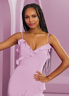 Barbie ♥ Azazie Abiti da Damigella Abito Tubino in Chiffon Rosa Confetto image13