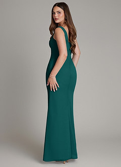 Azazie Hadley Brautjungfernkleider Meerjungfrau-Linie Plissee Chiffon Kleid Pfau image5