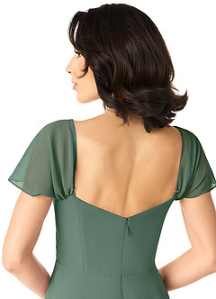 Azazie Tancie Bridesmaid Dresses Eucalyptus A-Line Off the Shoulder Chiffon Convertible Dress image5