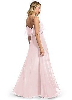 Azazie Jean Brautjungfernkleider Wandelbar A-Linie Chiffon Kleid Zartrosa image2