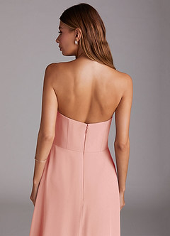Azazie Wren Bridesmaid Dresses Rosette A-Line Side Slit Chiffon Convertible Dress image7