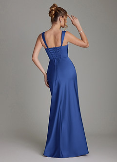 Azazie Agustina Robes de demoiselle d'honneur Robe Sirène en Satin extensible Corset Bleu Roi image2