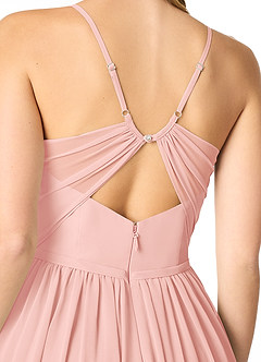 Azazie Cora Bridesmaid Dresses Rosette A-Line Pleated Chiffon Dress image3