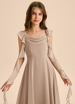 Azazie Carmin Junior Klä av A-Line i Chiffong Rynkad image7