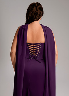 Azazie Sorrel Jurken voor bruidsmeisjes Converteerbaar Jurk van Stretch Satijn met Zeemeermin Strapless Druif image11