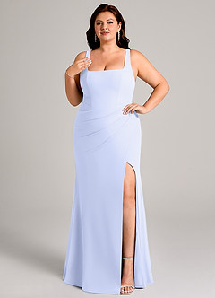 Azazie Mero Jurken voor bruidsmeisjes Jurk van Chiffon met Kolom Geplooid Lavendel image11