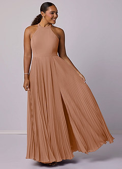 Barbie ♥ Azazie Final Sale Champagne Rose A-Line Pleated Chiffon Dress image9