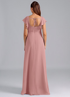 Azazie Bondi Final Sale A-Line Ruched Chiffon Floor-Length Dress image2