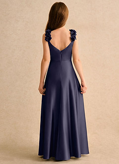 Azazie Rosita Girls Formal Flower Girl Klänningar Klänning A-Line i Stretch Satin Plisserad image5