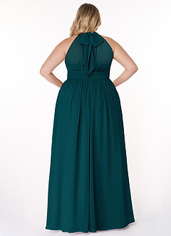 Azazie Iman Bridesmaid Dresses Pine A-Line A-Line Ruched Chiffon Dress image9