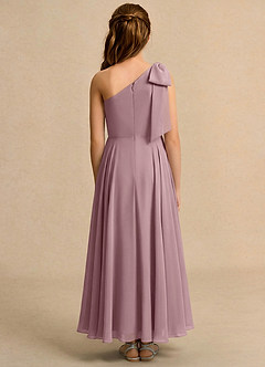 Azazie Guppy Junior Formal Jurken voor bloemenmeisjes A-Lijn Jurk van Chiffon One-Shoulder Stoffige Roos image2