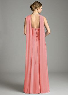 Azazie Ayla Abiti da Damigella Abito A-Line in Chiffon Scollo a Cuore Corallo image11