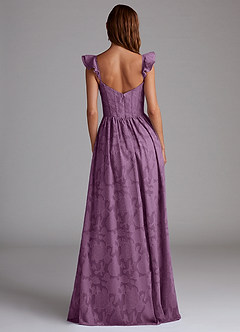 Azazie Denisse Bridesmaid Dresses Wisteria A-Line Ruched Floral Burnout Dress image3