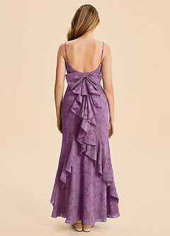 Azazie Lioren Junior Meerjungfrau-Linie Gestreift Blumen-Burnout Kleid Blauregen image6