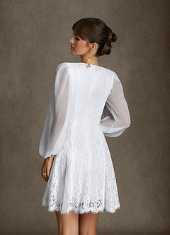 Azazie Dionne Hochzeitskleider A-Linie Spitze Kleid Diamantweiß image9