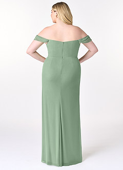 Azazie Tessa Bridesmaid Dresses Matcha Sheath Sweetheart Off-The-Shoulder Mesh Convertible Dress image9