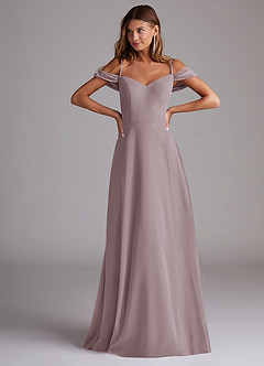 Azazie Marley Bridesmaid Dresses Dusk A-Line Off the Shoulder Chiffon Convertible Dress image4