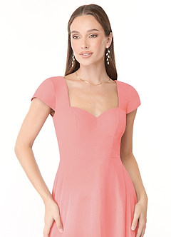 Azazie Hainsly Brautjungfernkleider A-Linie Herzausschnitt Chiffon Kleid Koralle image5