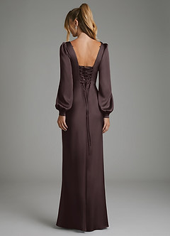 Azazie Brianna Bridesmaid Dresses Chocolate Plum Mermaid Corset Stretch Satin Dress image7