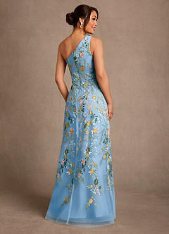 Azazie Bertie Mère de la mariée Robes Robe Trapèze en Dentelle Poudre Bleue image2